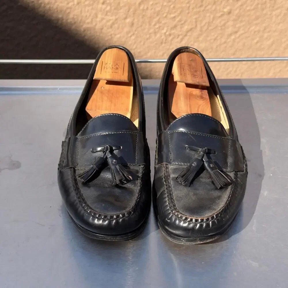 Cole Haan Black Leather Loafers with Tassel - Size 12 D